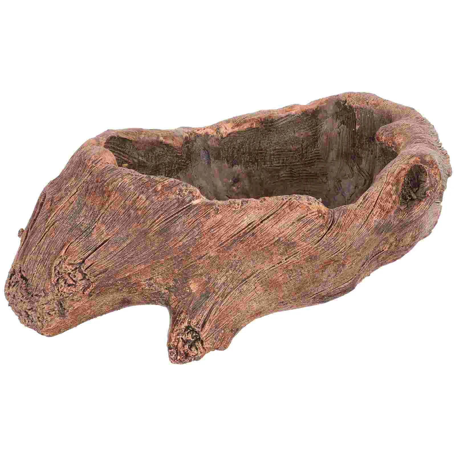 

Imitation Old Root Adornment Artificial Carved Wooden Pile Model Flower Pot