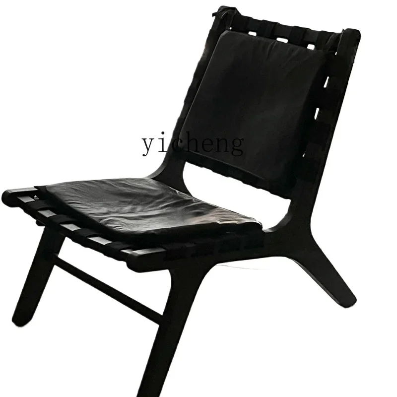 ZF кожаное кресло для отдыха из цельного дерева ретро-ваби говорит одиночный