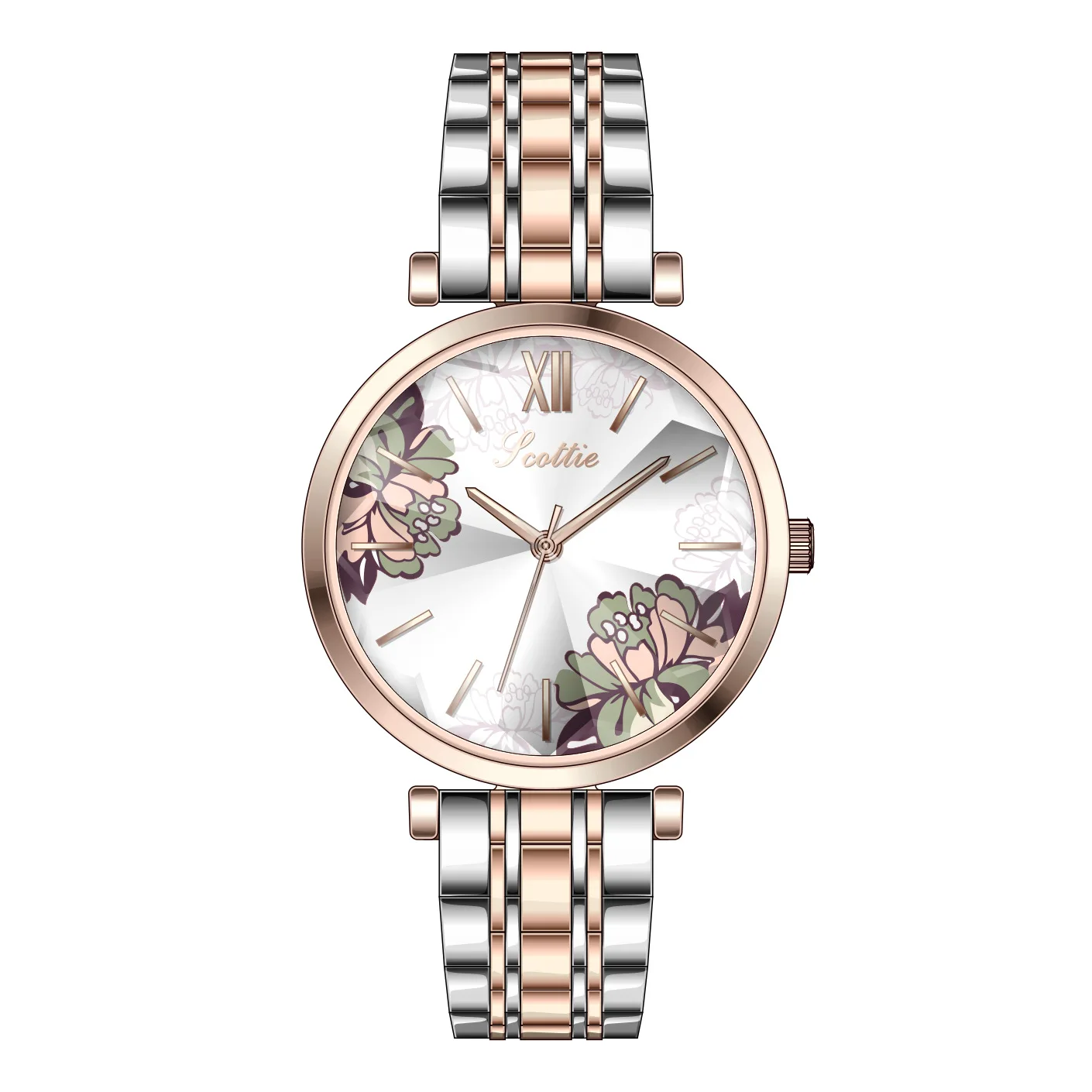 

2022 Beautiful Flower Design Women Fashion Casual Stainless Steel Ladies Female Women's Quartz Watch