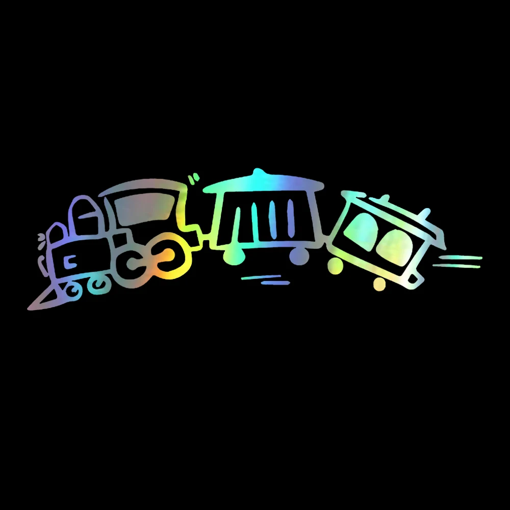 

22.5CM*7CM Lovely Exquisite Train Cartoon Dazzling Car Stickers Vinyl Reflective Decoration Decals Black / Laser