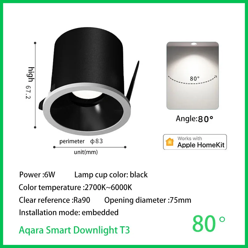

Aqara Smart Downlight T3 6Вт Zigbee