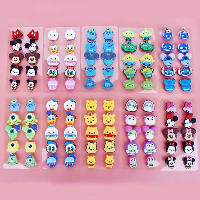 

10pcs Shoe Charms for Crocs Disney Cartoon Crocs Accessories Decorations Mickey Stitch Badges Pack for Women Girls Children Gift
