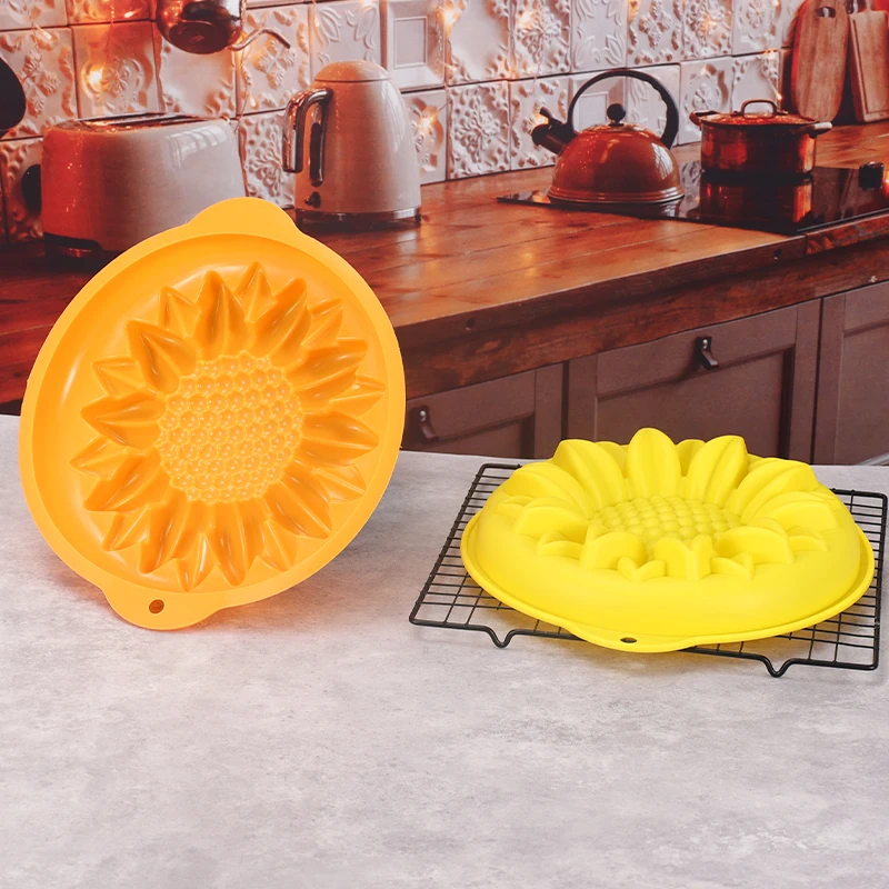 11.2 Inch Sunflower Silicone Mold Festival Candle Mold Handmade Craft Soap Mold Chocolate Candy Mold Cake Decorating Tools Mould