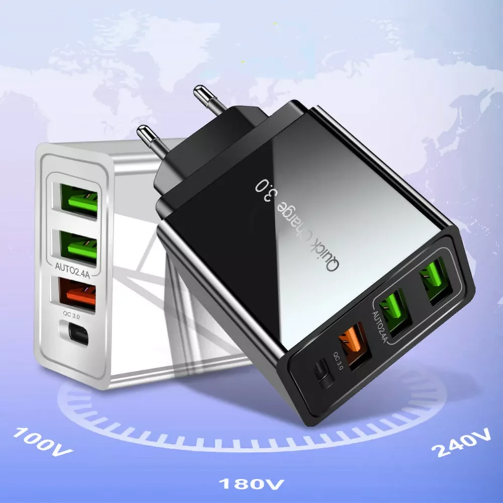 

The newPd36w + qc3.0 2.4a dual USB fast charging mobile phone charger multi port USB travel charger with PD charging head