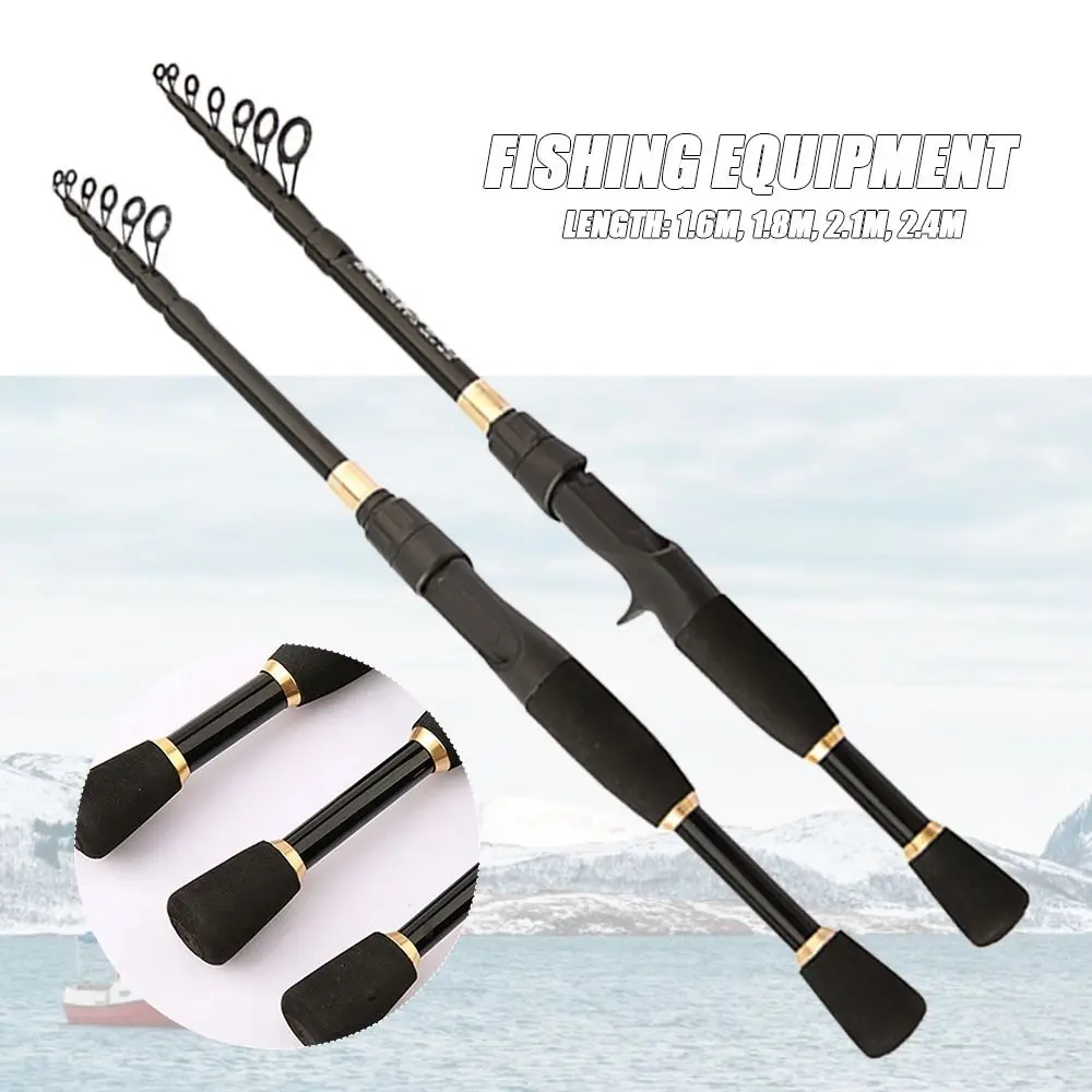 

Portable Carbon Fiber Telescopic Retractable Ceramic Ring Fishing Rod EVA Handle Lure Rods Fishing Equipment