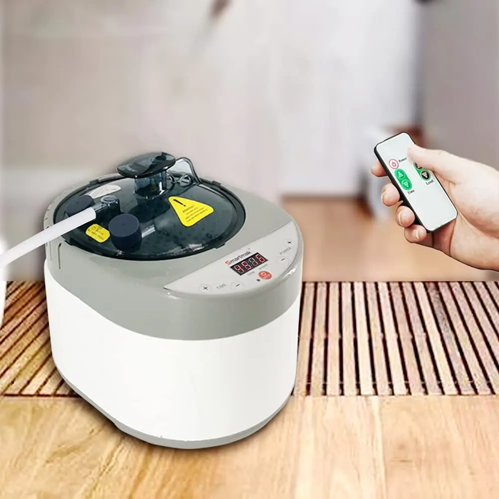 Portable Sauna Steamer 4L Steam Generator with Remote Control Spa Machine with Timer Display Herbal Box