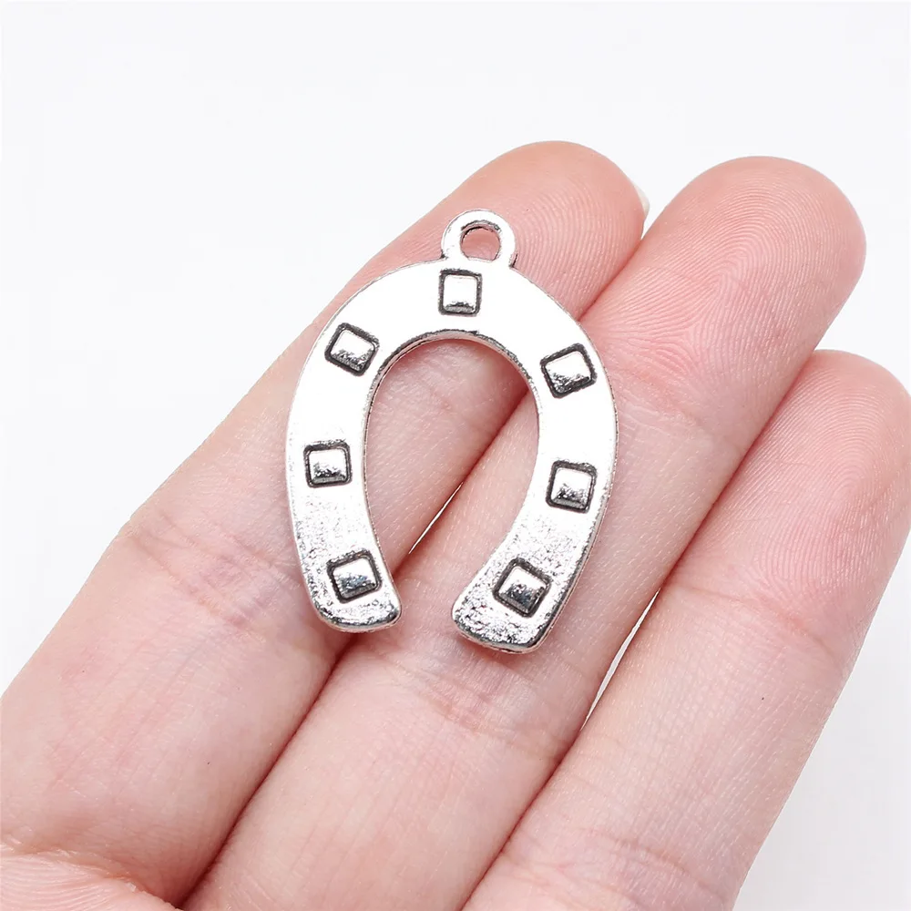 Подвески в форме подковы 30x22 мм для изготовления ювелирных изделий цвет античное