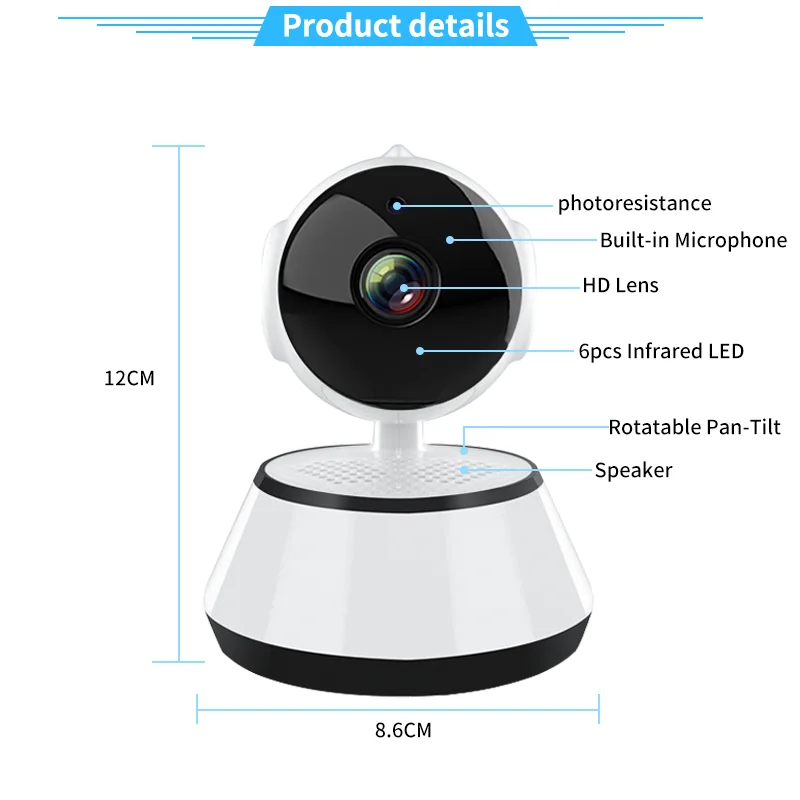 

Voice Alarm Cctv Picture Push Wireless Ip Camera Infrared Home Security Surveillance Camera For Ios Android Smart Wifi Camera