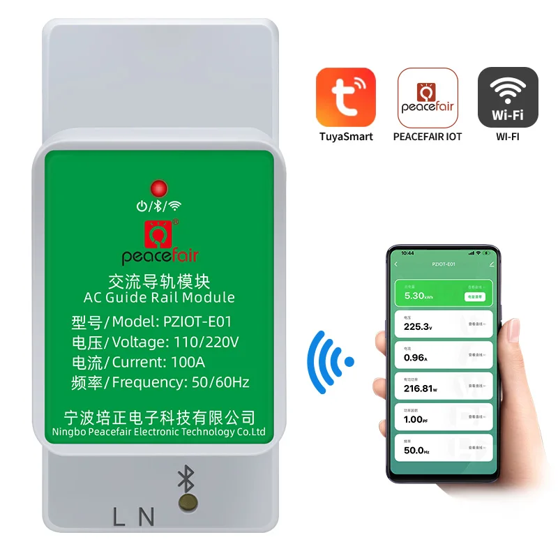 

Умный однофазный измеритель переменного тока Tuya с Wi-Fi, измеритель мощности, ваттметр, Электрический измеритель расхода энергии, Вольт-ампер...