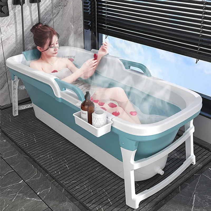 

Portable Bathtubs Adult Folding Bath Barrel Household Thickened Plastic Bath Bucket Artifact Whole Body Sweat Steaming Bath Tub
