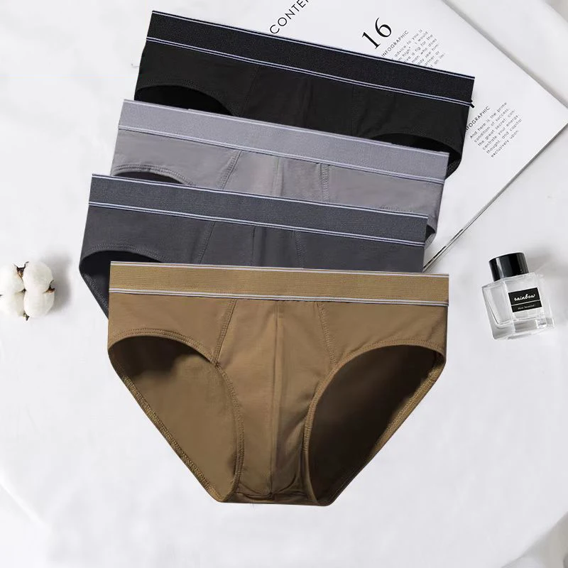 4pcs/Lot Sexy Men's Briefs Cotton Underwear Youth Breathable Shorts Breathable Stretch Panties High Quality Fashion Briefs