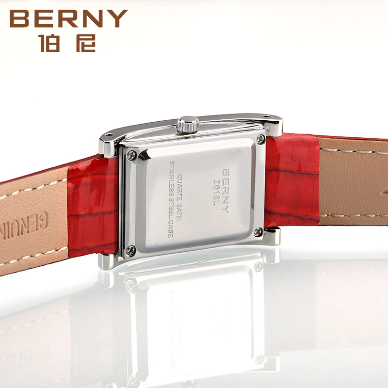BERNY Luxury Women Watch Rectangle Quartz Wristwatch Brand Fashion Leather Waterproof Dress Watches Female Clock Wristwatch enlarge