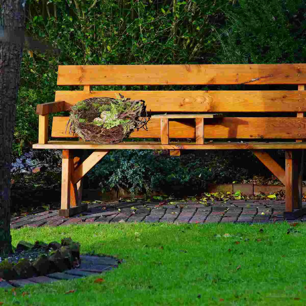 

Artificial Bird Nests Simulation Twig Bird Nest With Spotted Eggs Tree Ornaments Chicks Nest with Egg Spring Garden