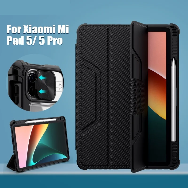 

2022 For Mi Pad 5 Case Magnetic Case For Xiaomi Pad 5 Camera Protection Cover With Pencil Holder For Xiaomi Mi Pad 5 pro