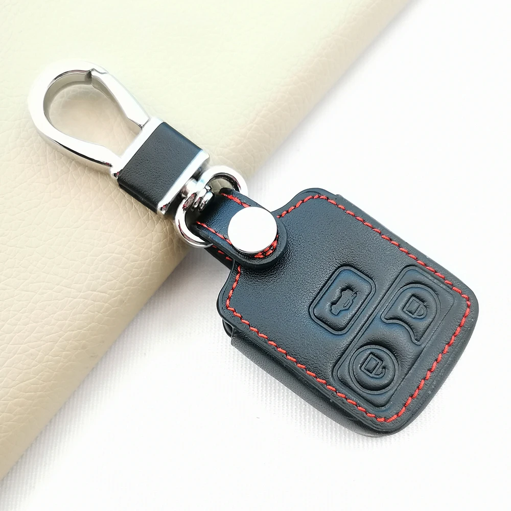 

3 Buttons Remote Keyless Entry Leather Car Key Case Cover Fob For Ford Transit MK6 Connect 2000 2001 2002 2003 2004 2005 2006