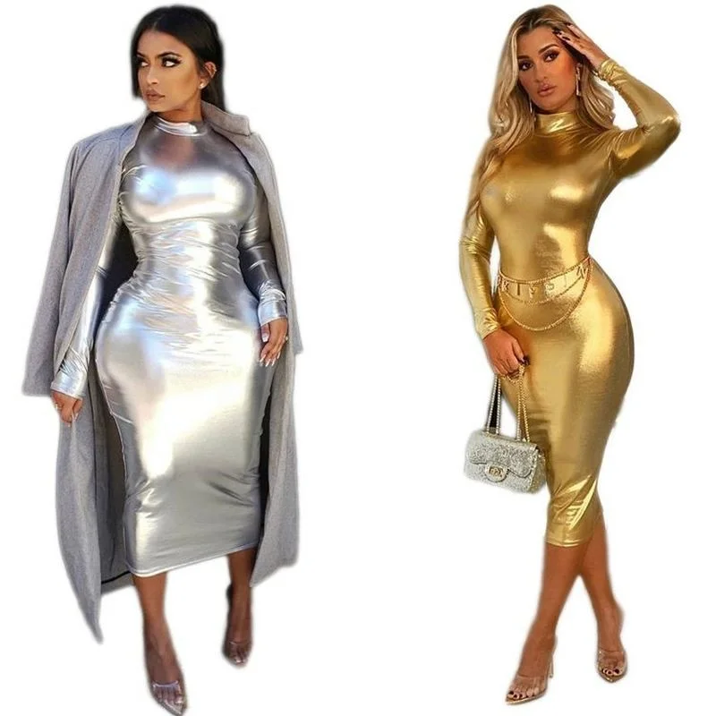

Casual Dresses Sexy Club Vestidos Mujer Solid Stamping Night Clubwear Bodycon Midi Dress Ladies Women Clothing