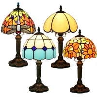 American Stained Glass Table Lamps Turkish Mosaic E27 Base Glass Lampsahde Bedroom Bedside Vintage Table Lamp 110v 220v