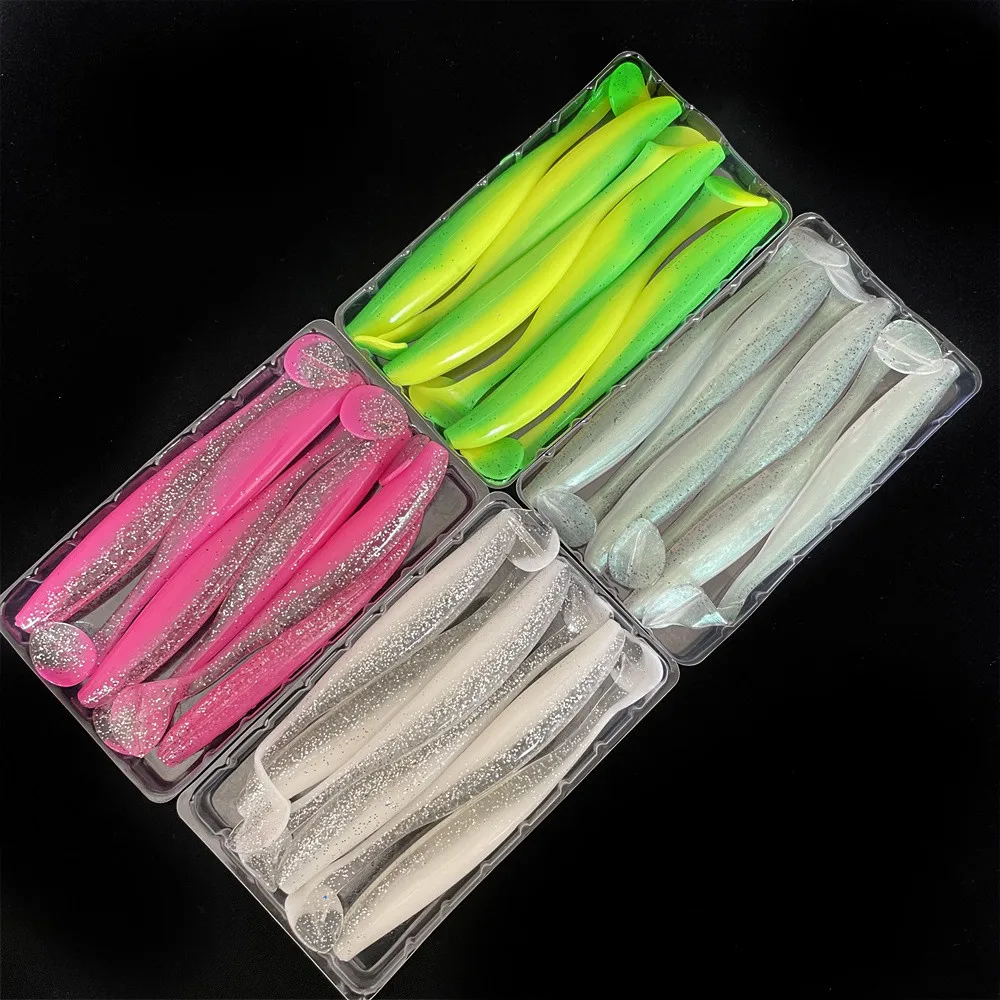 

TSURINOYA 24pcs 12cm 8.5g NEW Fishing Lures T Tail Worm Add Odor Attractant Bass Artificial Soft Bait
