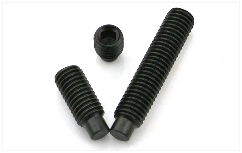 

DIN 915 Grade 12.9 High Strength Hexagon Socket Head Set Screw Black Headless Machine Meter Screw M3-M12 10Pcs