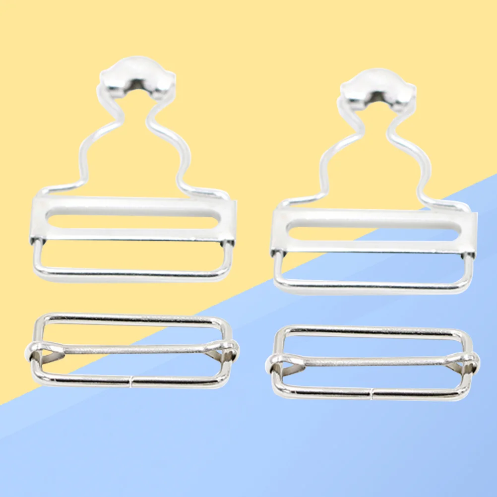 

4pcs Metal Bib Pants Buttons Adjustable Gourd Buckle DIY Sew Accessories for Trousers Cotton Jeans (White)