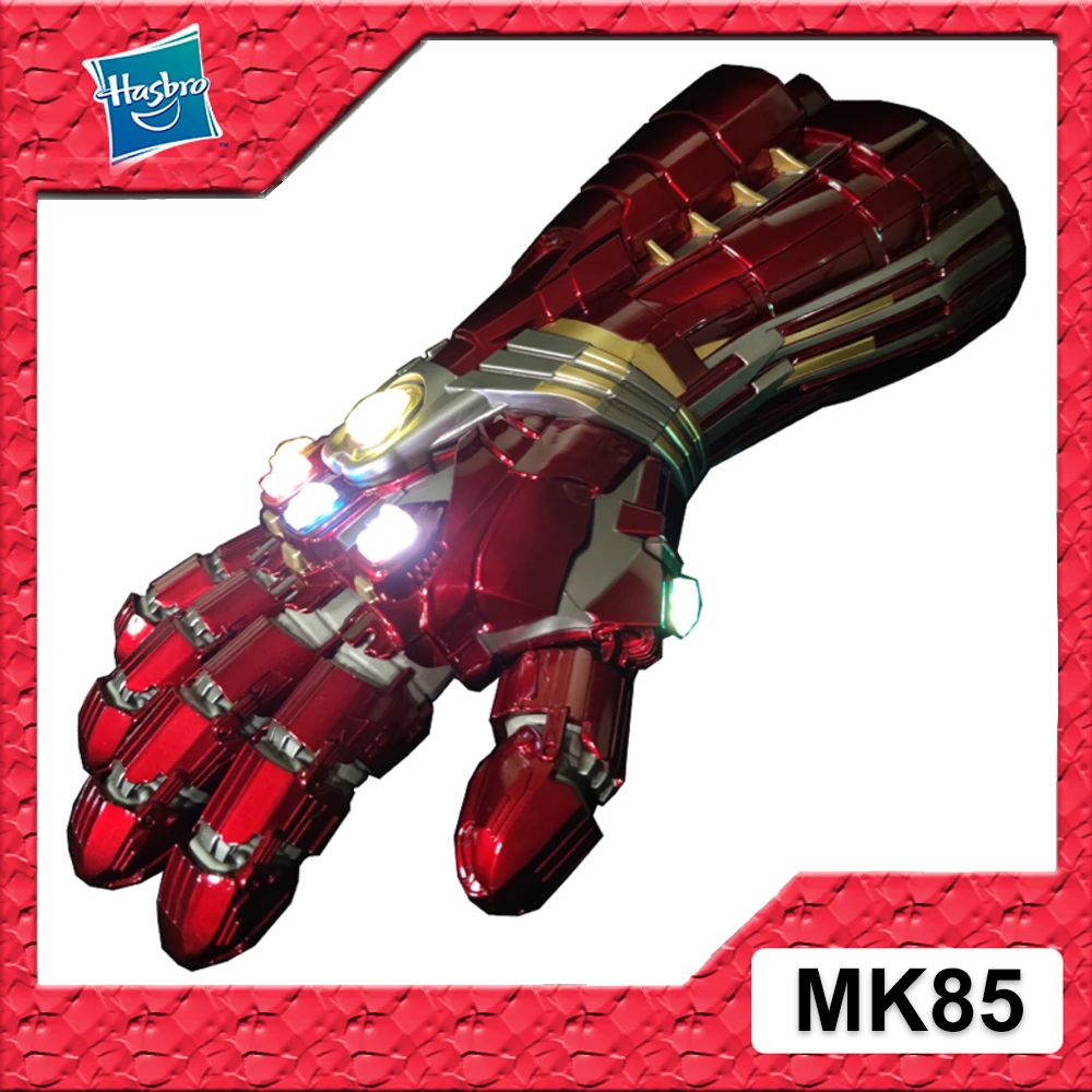 

Металлическая перчатка Марвел Железный человек MK85 Nano Infinity Реплика перчатки со светодиодный светильник кой красный 3 режима вспышки для взр...