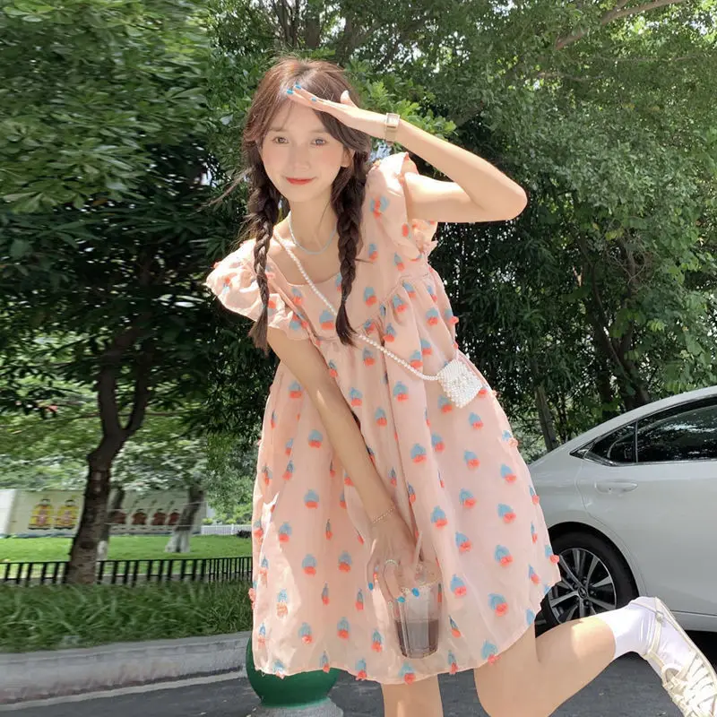 

Summer 2022 New Korean Version of The French Japanese Design Sense Temperament Floral Dress Women