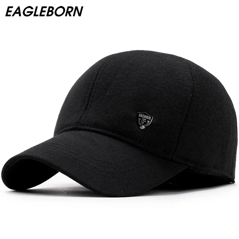 

2023 Men Snapback Baseball Cap Brand Bone homme Earflaps Dad Hats For Men Gorras Casquette Chapeau Thicken Warm Winter Hat