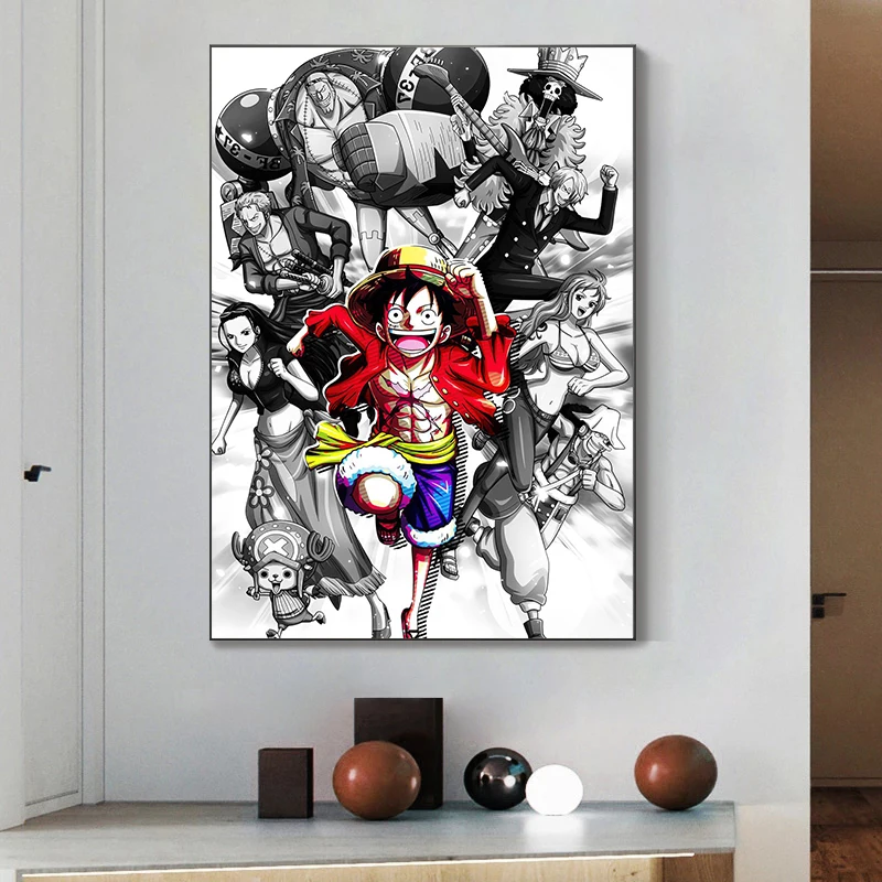 Японское аниме One Piece Холст Картина классная фигурка Луффи плакаты и принты