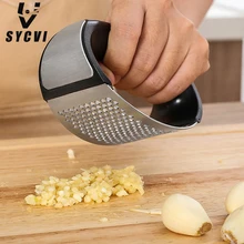 Stainless Steel Garlic Press Manual Garlic Mincer Chopping Garlic Tools Curve Fruit Vegetable Tools Kitchen Gadgets