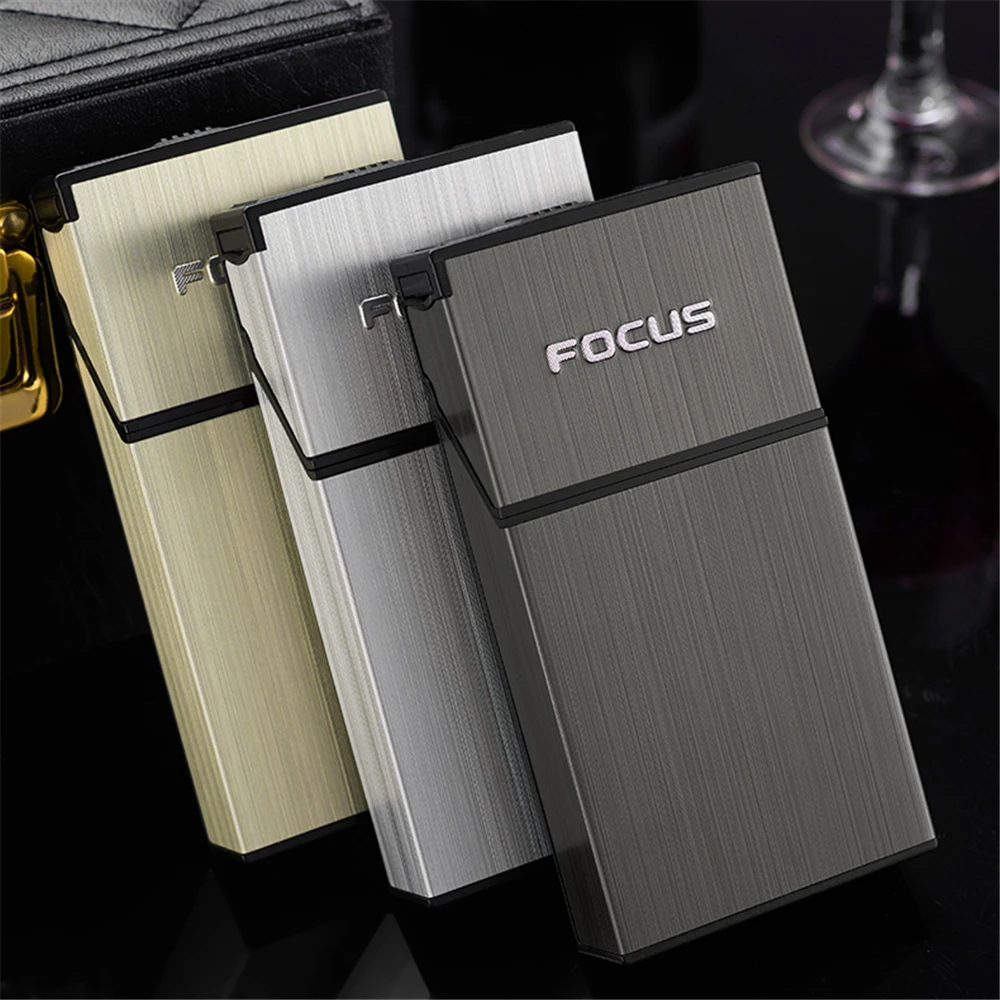 Длинный Чехол для сигарет с USB-зарядкой зажигалка 20 шт. металлическая коробка