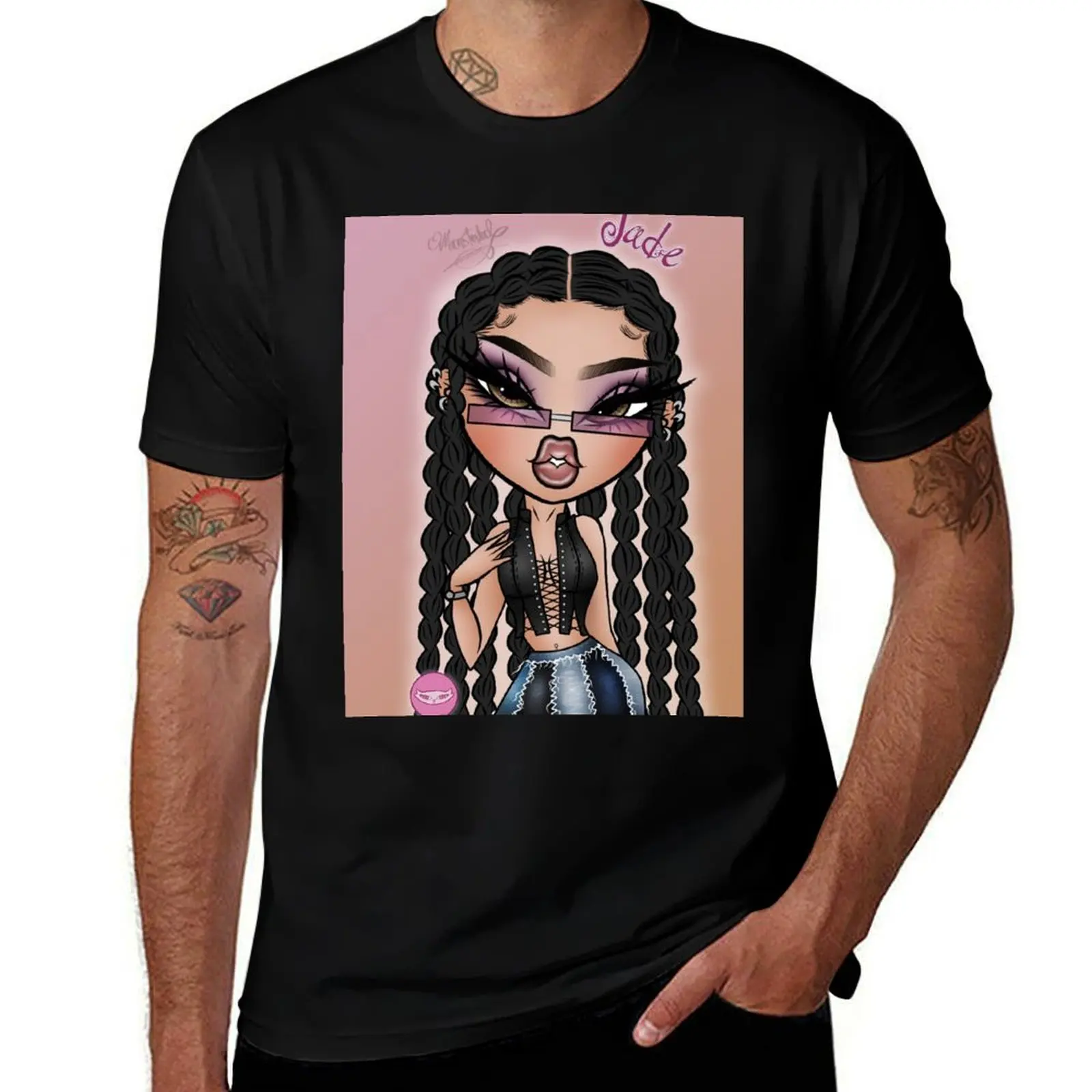 Фото Футболка Bratz Strut It Jade - Drawing by Monsterlool, однотонная футболка больших размеров