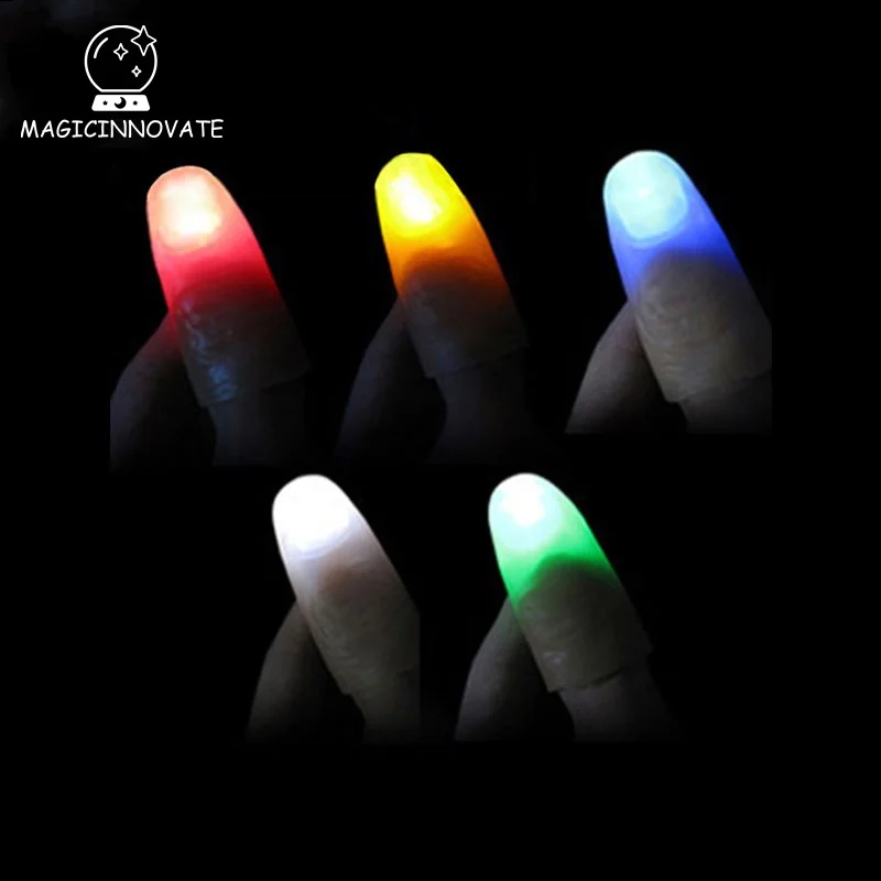 

Super bright Red Thumbs Led Light Up Toys Kids Magic Trick Props Funny Flashing Fingers Fantastic Glow Children Luminous Gifts