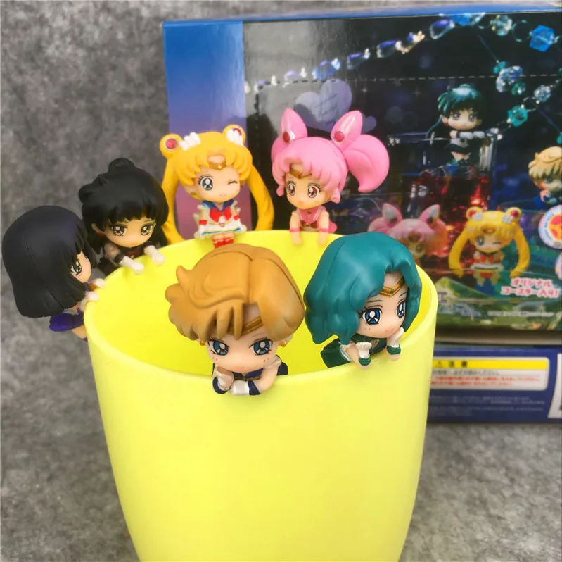 

6 шт./компл., декоративные подвесные куклы в японском стиле, аниме Сейлор Мун, мультяшная игрушка, подарок на день рождения и Рождество для де...