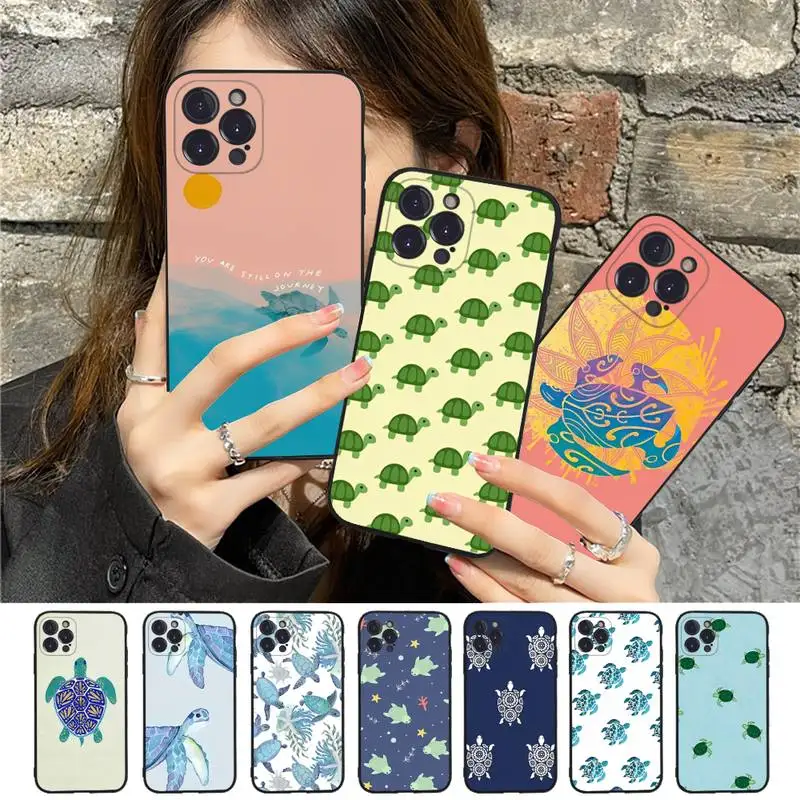 

Cute Cartoon Turtle Phone Case For iPhone 8 7 6 6S Plus X SE 2020 XR XS 14 11 12 13 Mini Pro Max Mobile Case