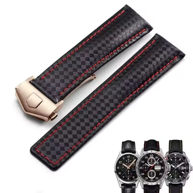 Premium-Grade Genuine Calfskin Leather Watchband For Tag Heuer Aquaracer 300 CARRERA F1 Watch Strap Bracelet 20mm 22mm