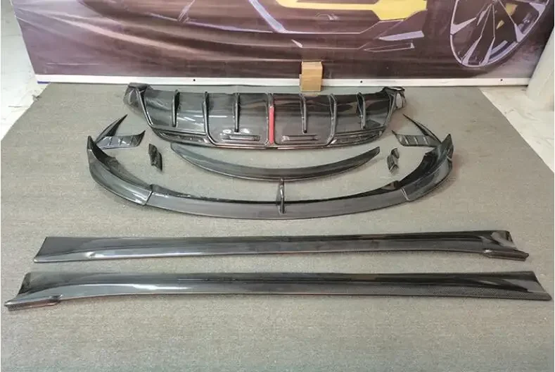 Горячий! Передний бампер из углеродного волокна задний спойлер диффузор