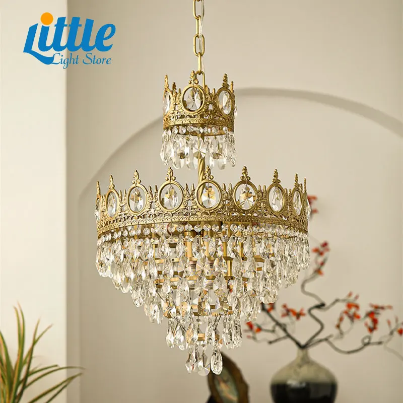 

Luxury LED Chandelier Modern Crystal French European classic hanging For Living/Diling Room Crown Lamp Indoor Lighting