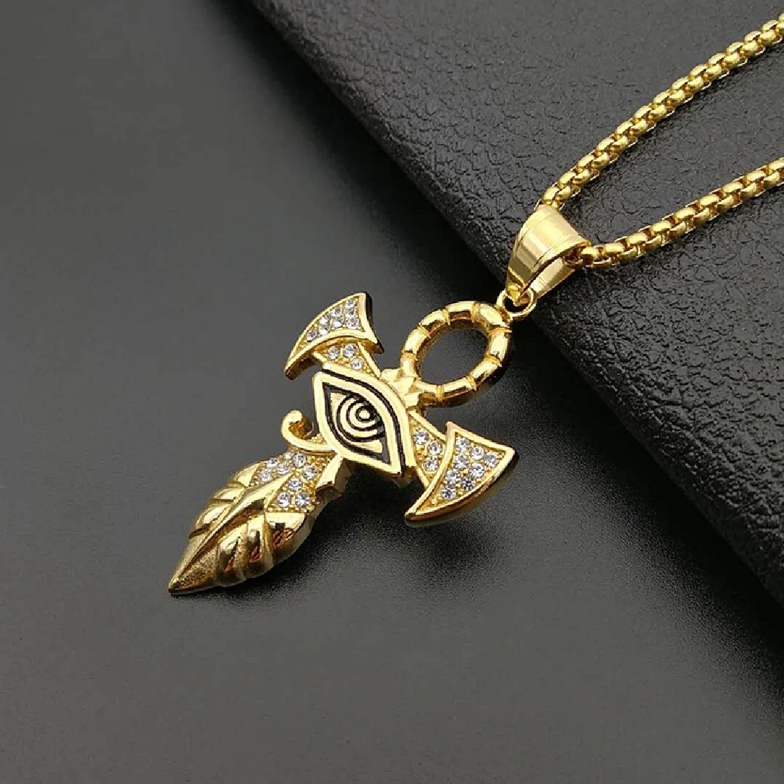 

Stainless Steel 316L Crystal Cross Pendants Necklace Men's Hip Hop Jewelry Party Gift SN192