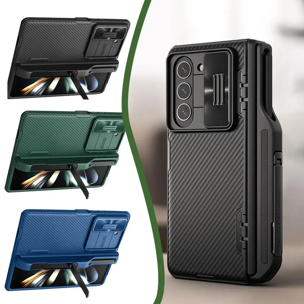 

For Samsung Galaxy Z Fold 5 Case Nillkin Black Mirror Pro Case With S-Pen Pocket Holder Camera Protector Cover For Z Fold5 U0Z6