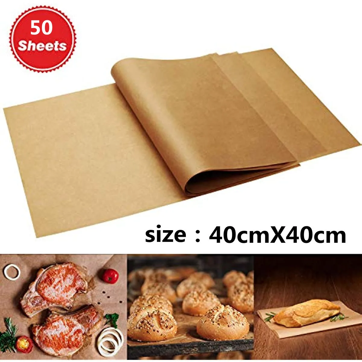 100 шт. размер 20*20 см/40*40 см/40*60 см пергаментная бумага бумага для выпечки масляная бумага подходит для торта, кондитерских изделий, формы для выпечки