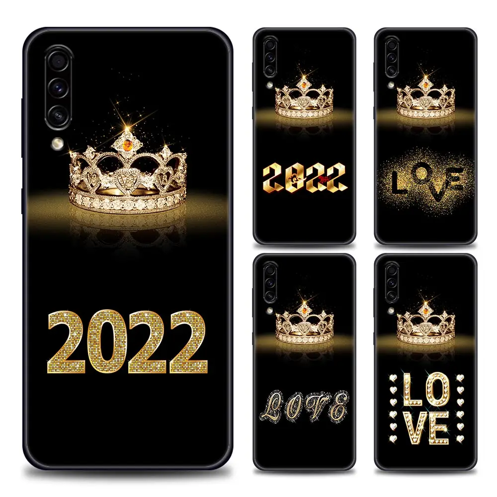 

Silicone Case For Samsung Galaxy A10 A30s A40 A50 A50s A60 A70 A80 A90 F41 F52 F12 A7 A9 2018 Soft Cover Diamond Crown 2022 Love