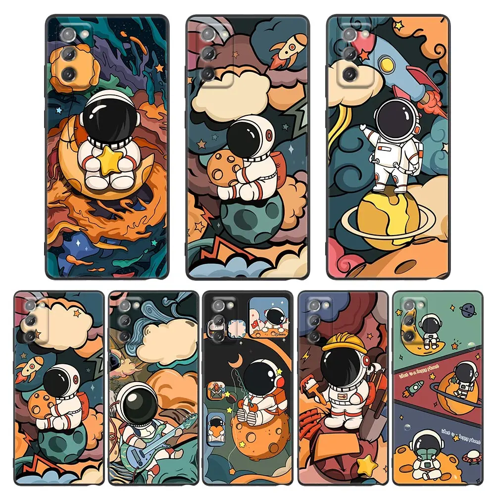 

Phone Case for Samsung Note 20 9 10 8 5G M11 M12 M30s M32 M21 M51 F41 F62 M11 Case Cover Star Cute Astronaut Cartoon