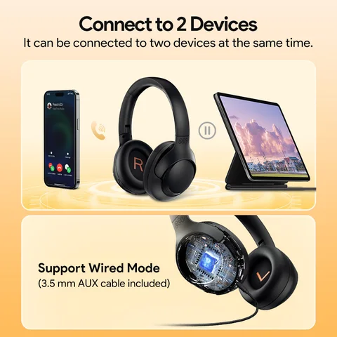 QCY H3 ANC Беспроводные наушники Bluetooth 5.4 Hi-Res Audio Over Ear Headset 43 дБ Гибридные наушники с активным шумоподавлением 60H