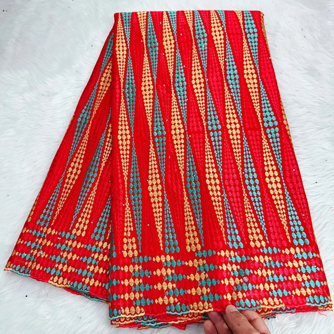 5 ярдов швейцарская ткань 2023 новейшая африканская вышивка бисером 100% хлопок