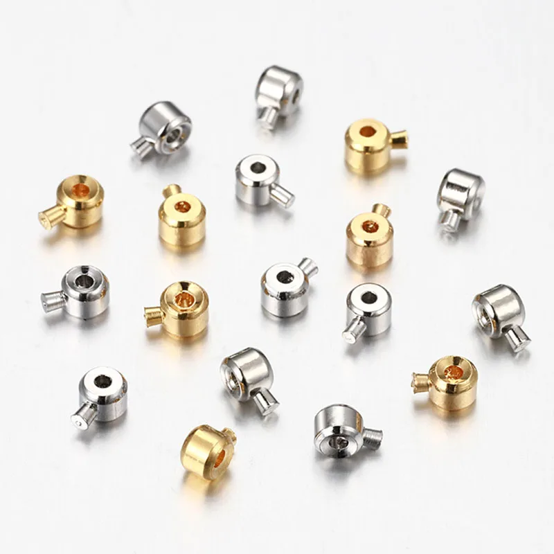 10pcs Crimp & End Beads Round Crimping fit Beading Cord Stopper Spacer Bead for Jewelry Making Accessories DIY Findings Wholeale