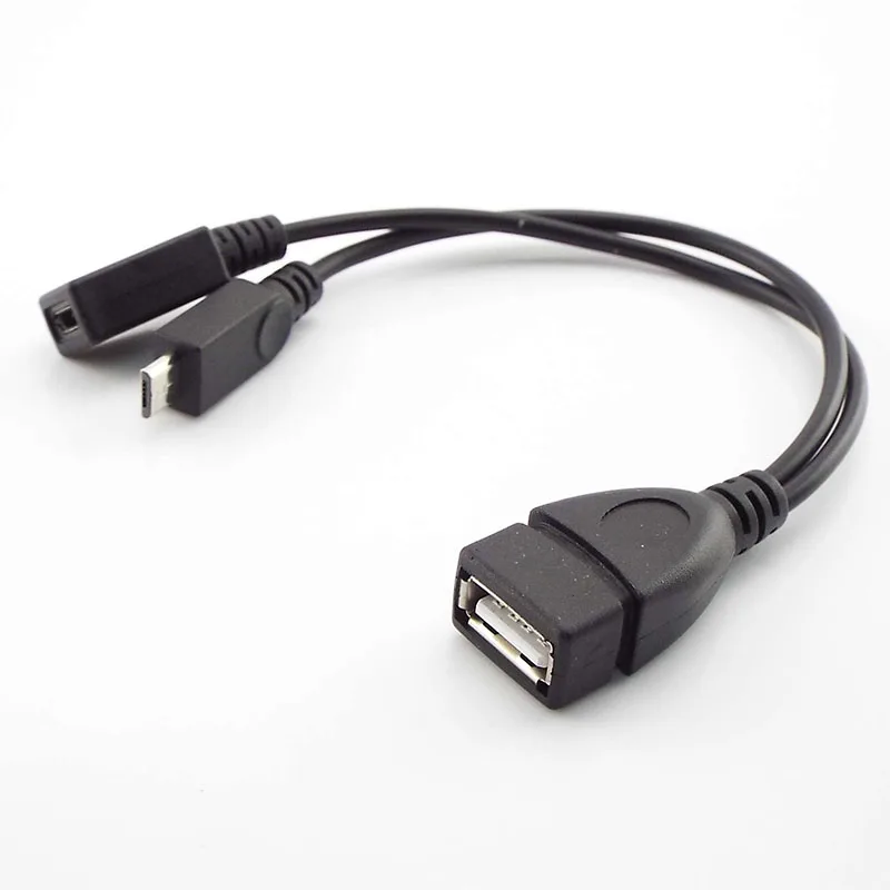 

2 in 1 OTG Micro Usb Host Power Y Splitter Usb Adapter to Mirco 5 Pin Male Female Micro USB Port OTG Charging Cable