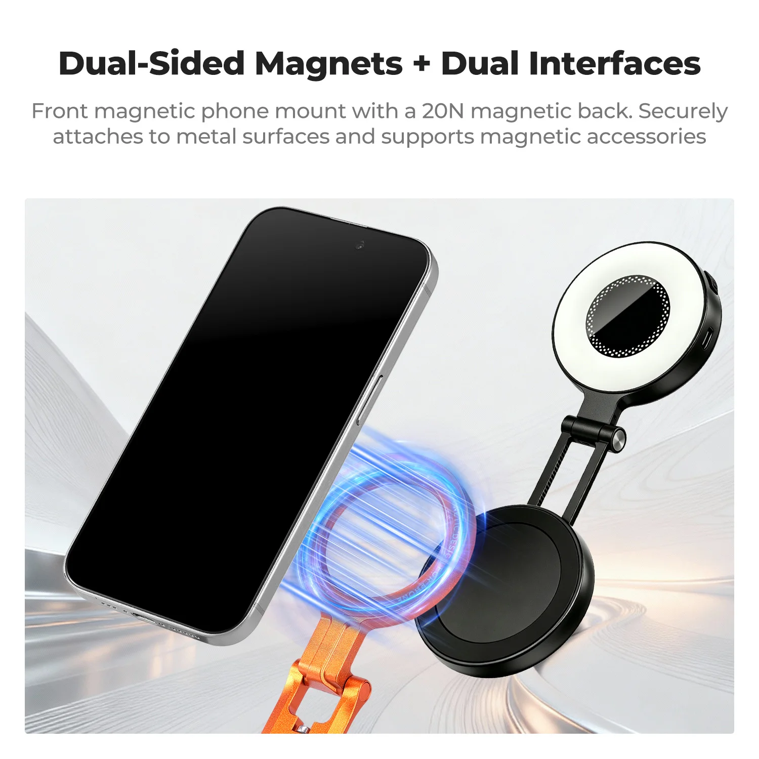 Фото K&F CONCEPT 360 °   Вращающийся магнитный штатив-трипод 4-в-1 для iPhone 17/16/15/14 Pro Max №5