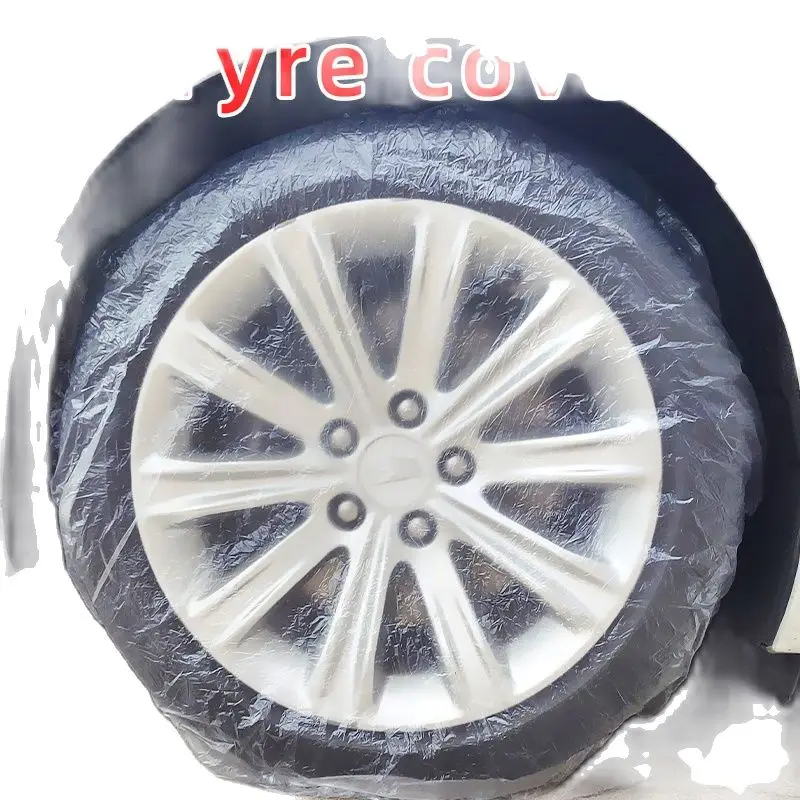 Car Disposable Tire Plastic Protective Cover Anti-dog Salla Urine Spray Paint Maintenance Protection Transparent Bag Hub Univers