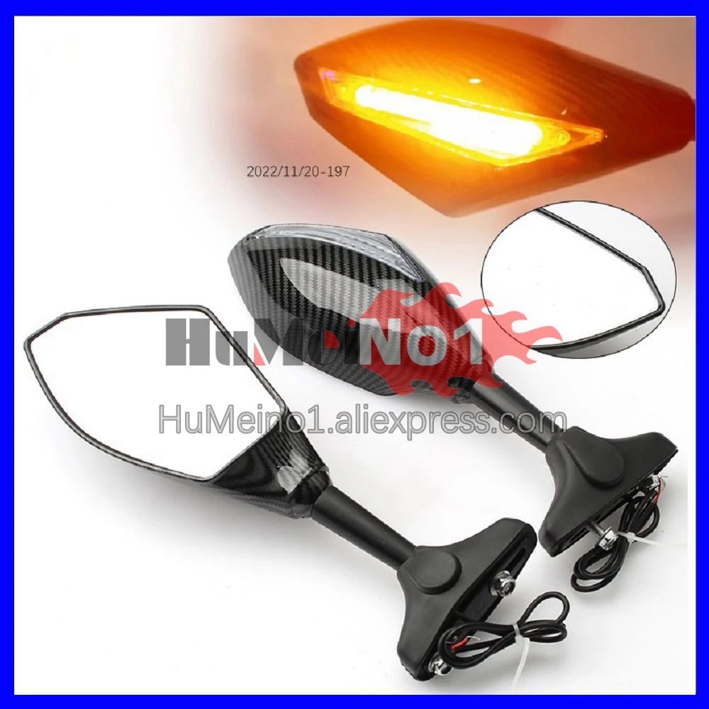 

2X Turn Lights Side Mirrors For KAWASAKI NINJA ZXR 250 ZXR250 1991 1992 1993 94 1995 1996 1997 1998 Turn Signal Rearview Mirrors