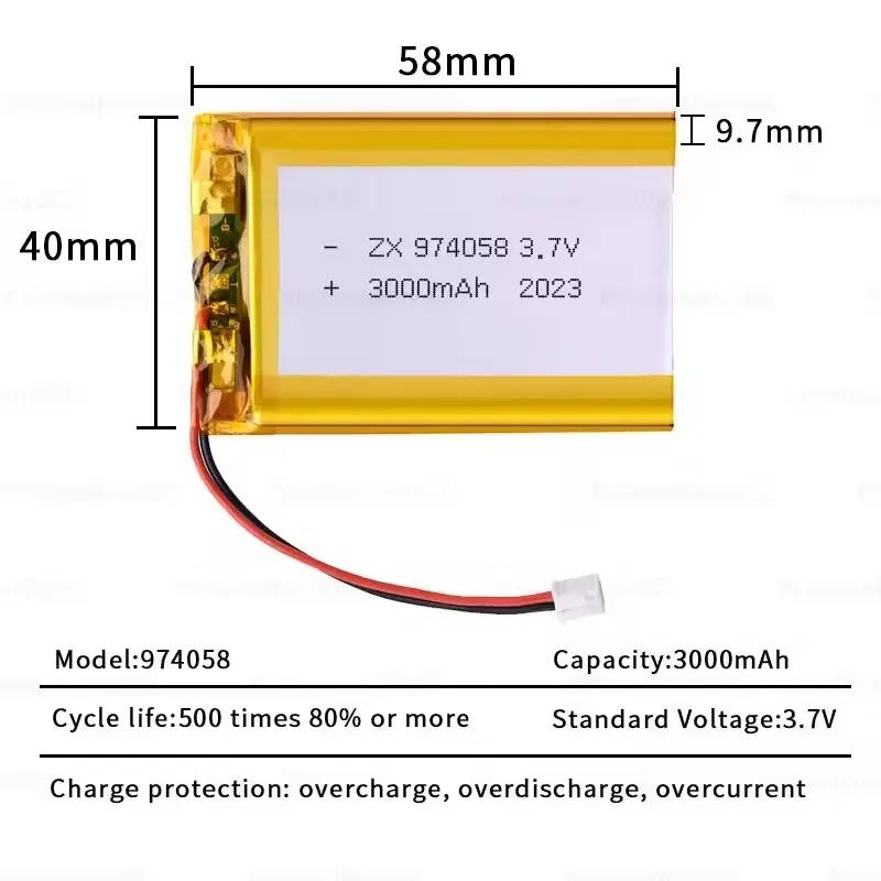 974058 3000 мАч Lipo аккумулятор 3,7 В литий-полимерный аккумулятор 10 шт. PH2P для массажного счетчика GPS-навигатора Аэромоделяционные перчатки (art.: 3920d35c87c2b) - 3920d35c87c2b